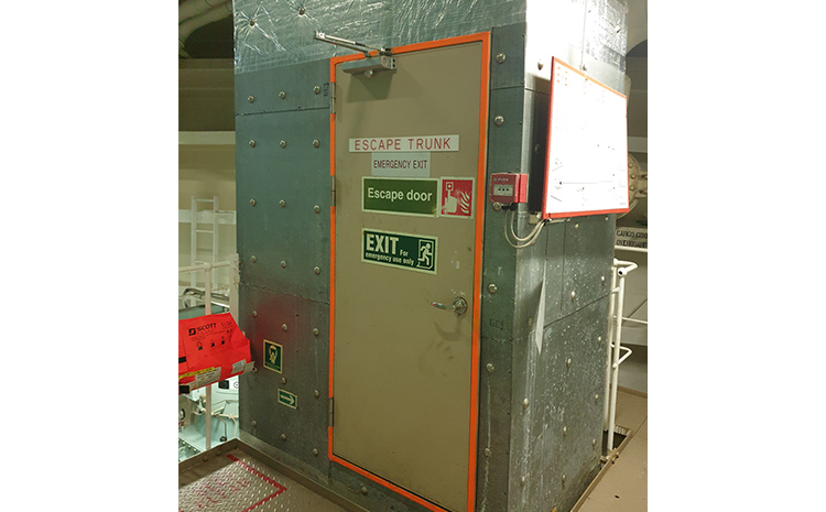 Emergency Escape Door in Engine Room